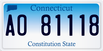 CT license plate AO81118