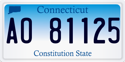 CT license plate AO81125