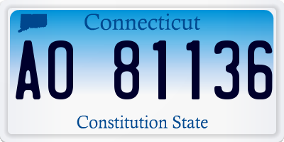 CT license plate AO81136
