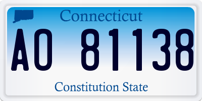 CT license plate AO81138