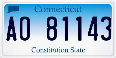 CT license plate AO81143