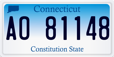 CT license plate AO81148
