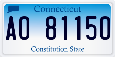 CT license plate AO81150