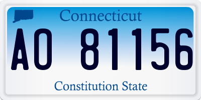 CT license plate AO81156