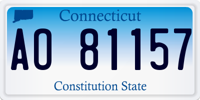 CT license plate AO81157