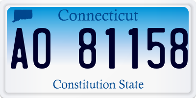 CT license plate AO81158