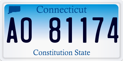 CT license plate AO81174