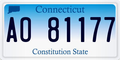 CT license plate AO81177