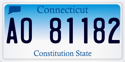 CT license plate AO81182