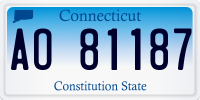 CT license plate AO81187
