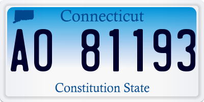 CT license plate AO81193
