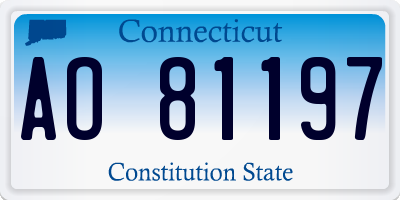 CT license plate AO81197