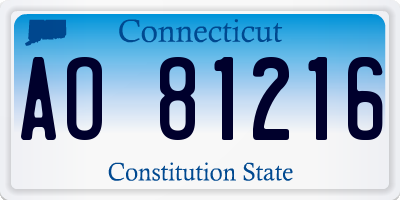 CT license plate AO81216
