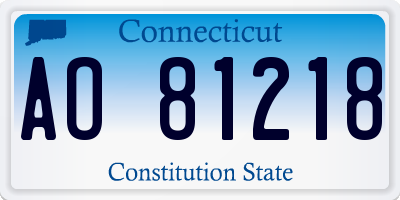 CT license plate AO81218