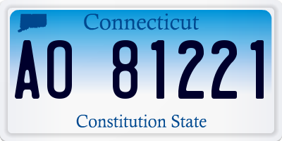 CT license plate AO81221