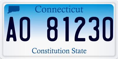 CT license plate AO81230