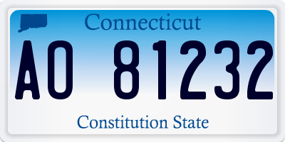 CT license plate AO81232