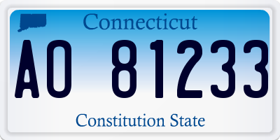 CT license plate AO81233