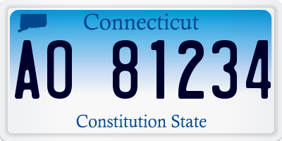 CT license plate AO81234