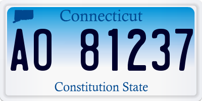 CT license plate AO81237