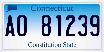 CT license plate AO81239