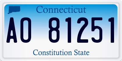 CT license plate AO81251