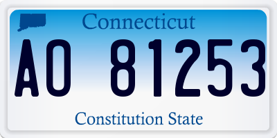 CT license plate AO81253