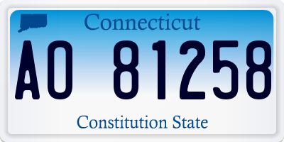 CT license plate AO81258