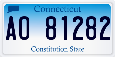 CT license plate AO81282
