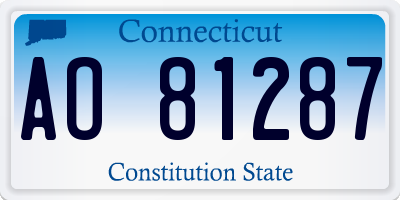 CT license plate AO81287