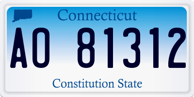 CT license plate AO81312