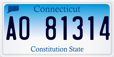 CT license plate AO81314