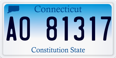 CT license plate AO81317