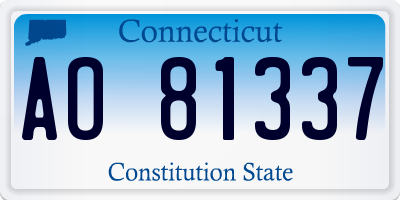 CT license plate AO81337