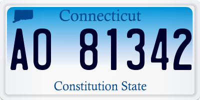CT license plate AO81342