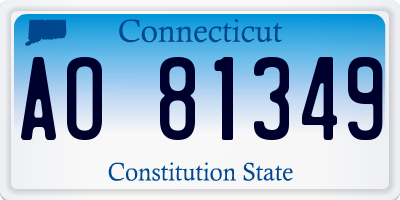 CT license plate AO81349