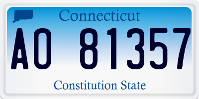 CT license plate AO81357