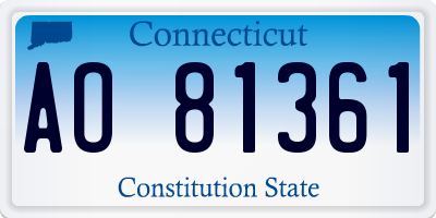 CT license plate AO81361