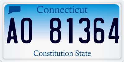 CT license plate AO81364