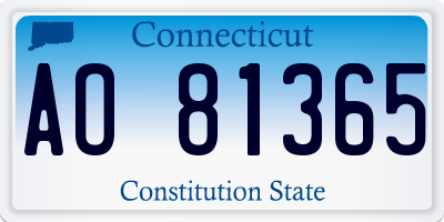 CT license plate AO81365