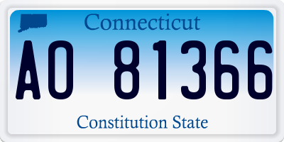 CT license plate AO81366