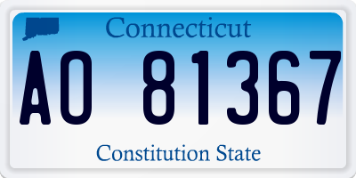 CT license plate AO81367