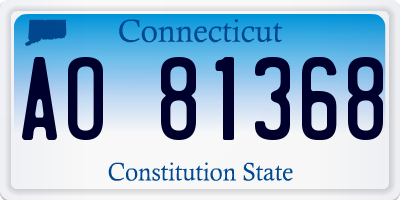 CT license plate AO81368