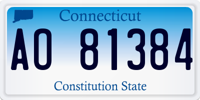 CT license plate AO81384