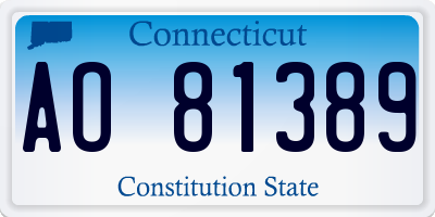 CT license plate AO81389
