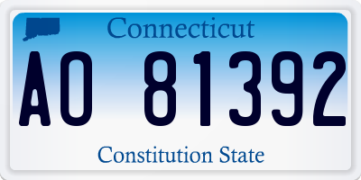 CT license plate AO81392