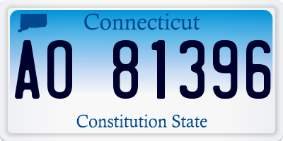 CT license plate AO81396