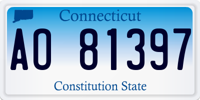 CT license plate AO81397