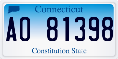 CT license plate AO81398