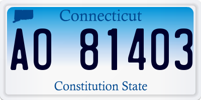 CT license plate AO81403